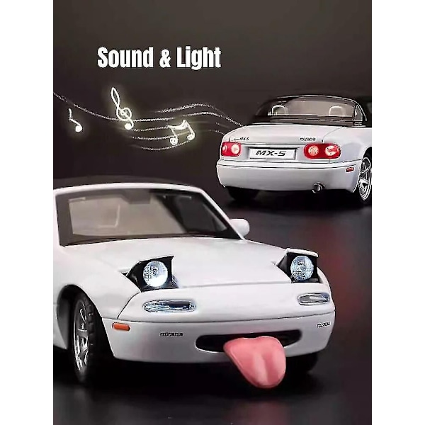 1/32 Mazda MX-5 Miniature Diecast MX5 Roadster Legetøjsbilmodel Lyd & Lys Døre Åbnelige Samling Gave Til Børn Dreng Kid-yuyu Red