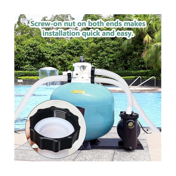 1,5 tum diameter 29060e Pool Pump Ersättningsslang för filterpumpar Sandpump & saltvatten - 59 tum White