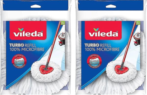 Vileda Mopphuvud, Mikrofiber, Mikrofiber, Vit, Tvillingpack