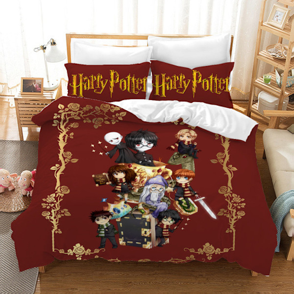 Harry Potter Tryckt Sängklädesset Påslakan Täcke Örngott Barnpresent 3