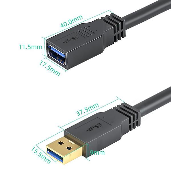 Usb3.0 Overførsels- og Opladerkabel Usb Forlængerkabel Kobberkerneledning 2m