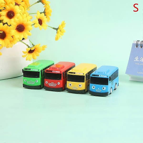 4 st Tayo The Little Bus Tecknad Pull Back Bil Leksaksset Barn Pedagogisk Present Multicolor S(4pcs)