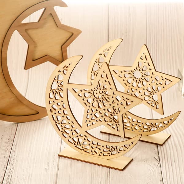 2 sett Eid Mubarak trepynt Ramadan treborddekor Sta