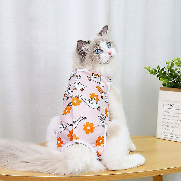 Katt återhämtningsdräkt Katt sterilisering kläder Andningsbar krage alternativ White M