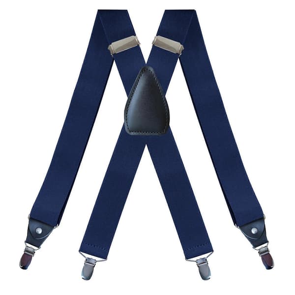 Herreseler Elastiske Stropper Solid Kraftig 4 Klips Justerbar Unisex Sort Dark Blue