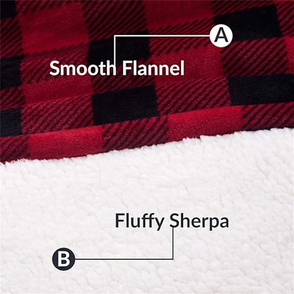 Sherpa Fleece Tjock Huvtröja Fickor Oversized Toppar Fodrad Termisk Filt Höst Vinter Checkered One size