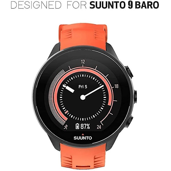 24mm leveä silikoninen ranneke Suunto 9 Baro -kelloon, 24mm rannekkeet, urheilullinen silikoninen kellon ranneke korvaamaan Suunto 9 -älykellojen rannekkeen Army Green