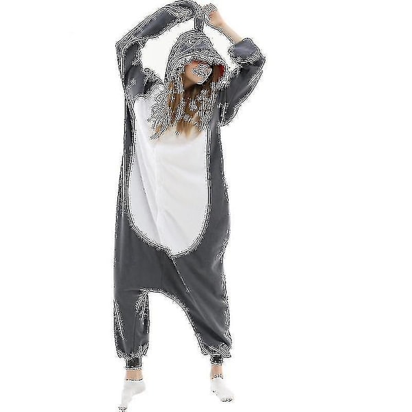 Sarjakuva-animaatio Gengar Yksiosainen Pyjama Vanhempi-lapsi Rento Kotiasu-b gray shark XL