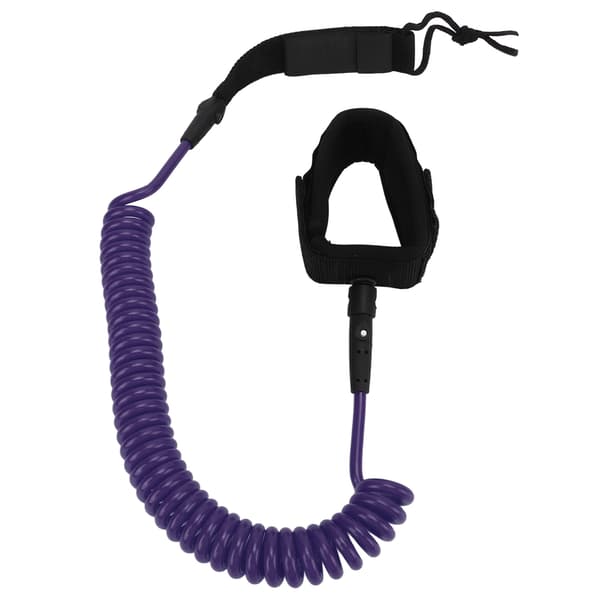 7 mm 3 m Surfeleash Justerbar Elastisk TPU Surfebrett Benstropper Stand Up Paddle Leash Lilla