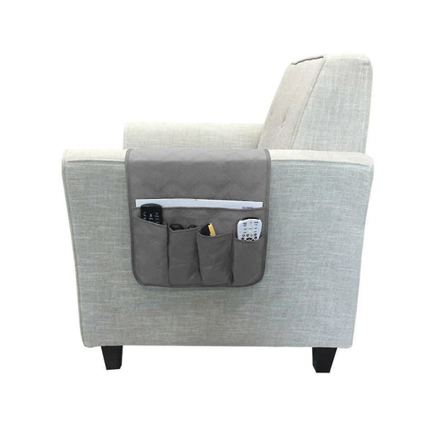 Armstöd Organizer Tv Fjärrkontrollhållare 5 Ficks Caddy För Soffa Soffstol Recliner Stol#d115416 Grey