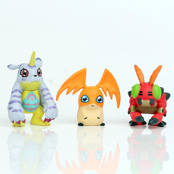 9 Pack Digital Monster Adventure Agumon Gabumon Mini Pvc Figursæt Digimon Legetøj 1,6-2 tommer høj