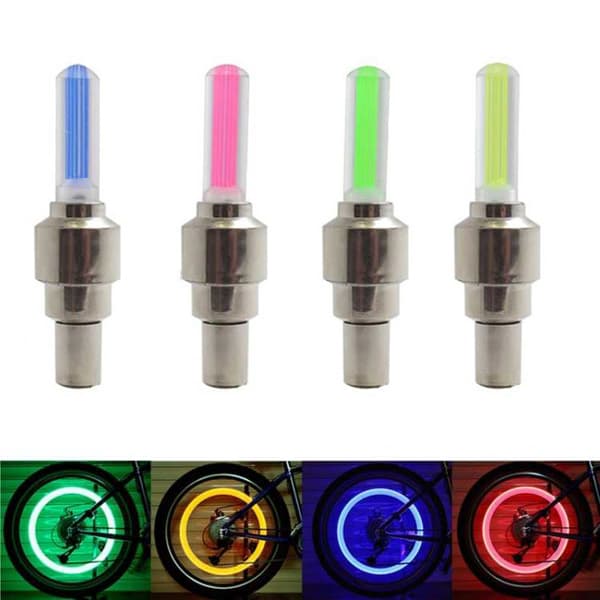 4 stk Cykel LED-hjullys Ventillampe Ventilkernelys
