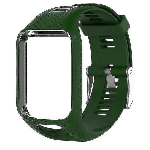Universal silikone udskiftningsurrem til Tomtom 2 3-serien/runner 2 3 Army Green