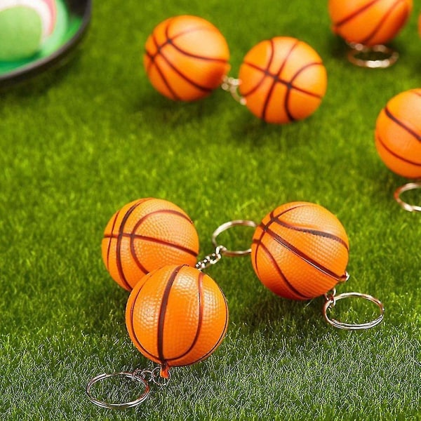 20-pack basketboll nyckelringar för festgåvor, basketboll stressboll, skolkarnevalsbelöning, sp