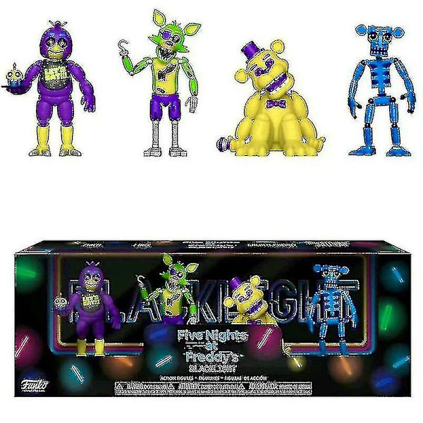 Fnaf Security Breach Action Figurer Rörliga leder Bonnie Foxy Freddy Chica Anime Figur Pvc modell Leksaker [ege] Blacklight 5.5cm1