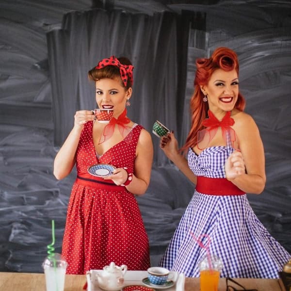 5-delt Rockabilly Tilbehør - 1950'er Kostume Sæt Til Kvinder