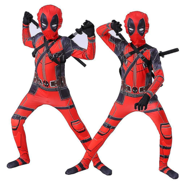 Børns drenge Deadpool superhelt Halloween fest cosplay kostume fancy dress gave 150cm