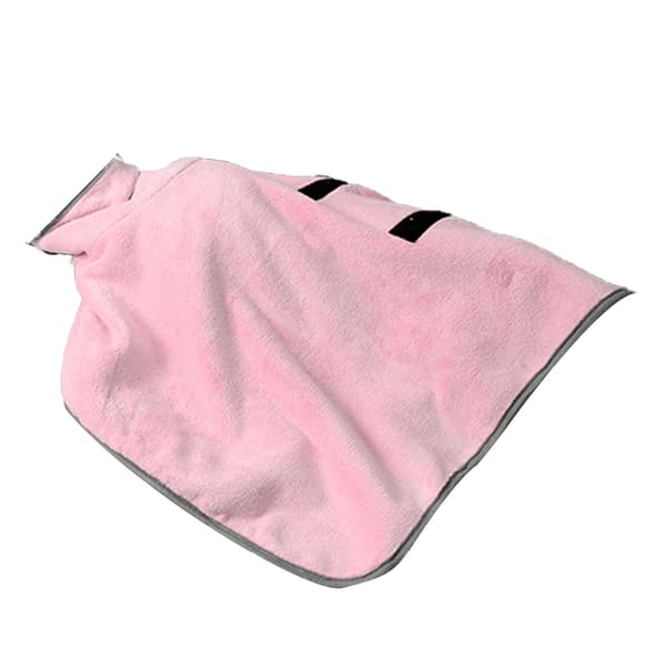 Dog Towel Bathrobe Strong Water Absorption Cat Quick Drying Coat Multifunctional Pet Robe Blanket Pink S