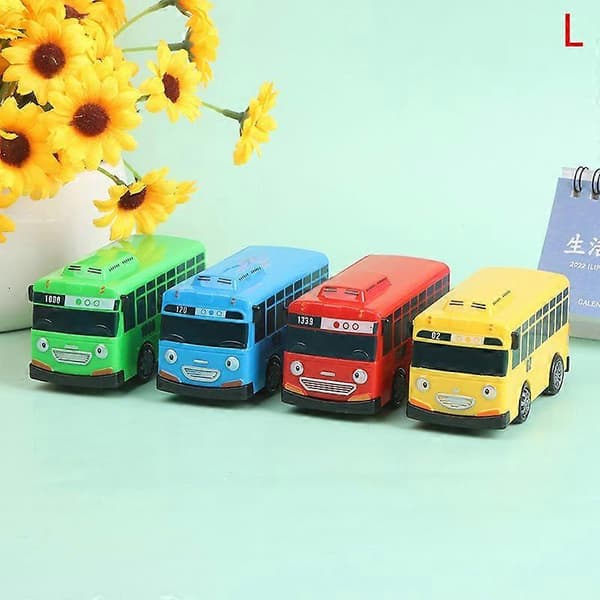 4 st Tayo The Little Bus Tecknad Pull Back Bil Leksaksset Barn Pedagogisk Present Multicolor L(4pcs)