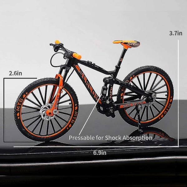 Mini 1:10 Legering Cykel Skala Model Dasktop Simulation Ornament Finger Mountainbikes Legetøj Orange