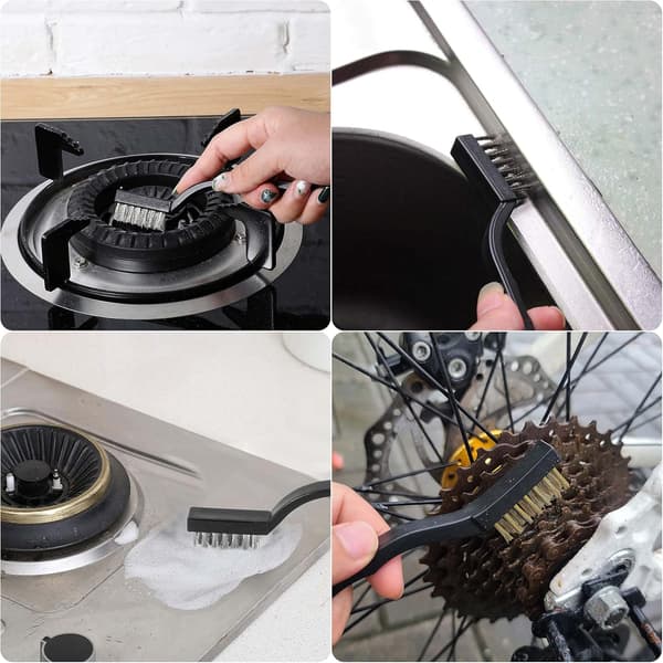 Sæt med stålbørster Nylon Messing Rustfrit stål Messing og nylonbørste, 15 stk. Mini metal rustfjerner murværksbørste ridsebørste