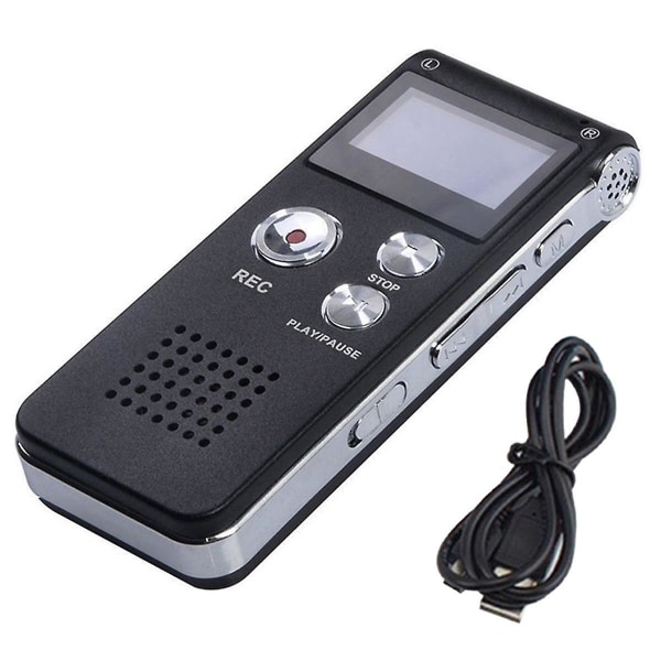 8G stemmeopptaker, høyoppløselig støyreduksjon MP3-spiller, egnet for møter og andre anledninger Black