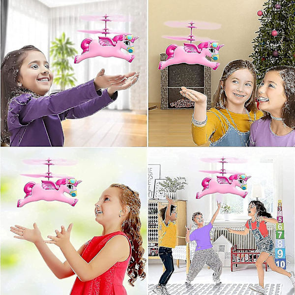Ny flyvende fe helikopter legetøj gaver til børn i alderen 6 7 8 9 -14 år, Rc flyvende bold legetøj håndkontrol drone (flyvende fe enhjørning)