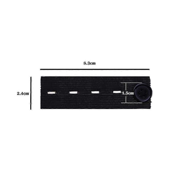 Elastisk Knapp Midjeförlängare Byxor Jeans Expander Midjeband Knapp Black 1PC