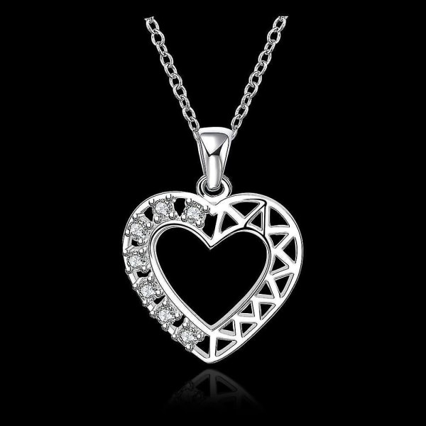 Mote hjerteformet sirkon sølv N576 Lknspcn576