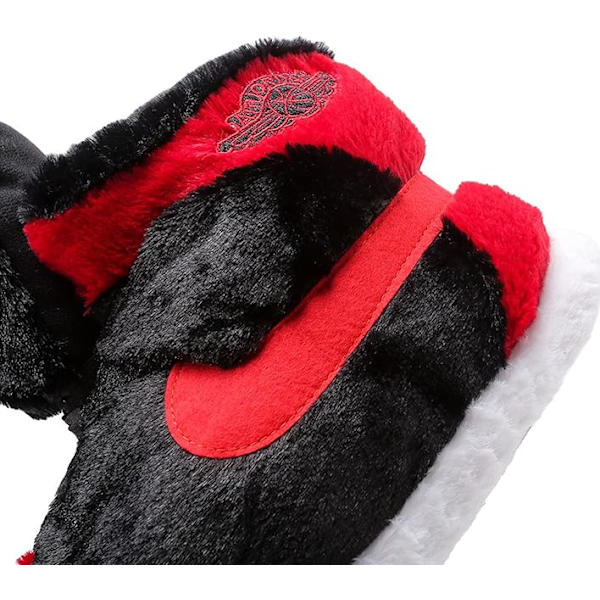 Sjove Slippers Sportsko, Ultra Komfortable og Hyggelige Hjemmesko, Indendørs Sportsko, Plys Indendørs Unisex Slippers Red White