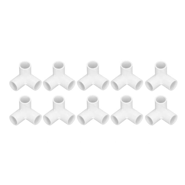 10 stk. 3-vejs PVC-rørforbindelse lige albue T-fitting 20 mm indvendig diameter hvid