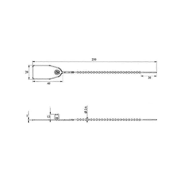 100-pack Plastic Seals with Numbered Labels for Shipping, 250 mm [ZHE]