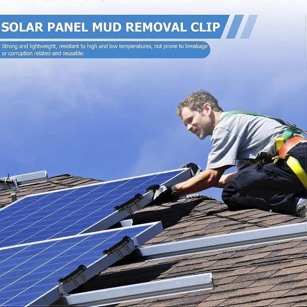 50 stk. Solcellepanel Vannavløpsklips: Solcellepanel Rengjøringsklips, 40mm Avløpsklips, Slamfjerningsklips