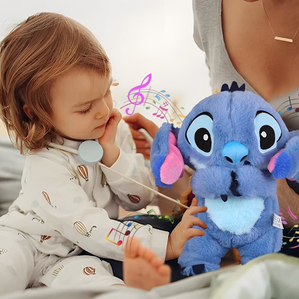Stitch Plyschleksak Lindrar Ångest, Söta Cartoon Lugnande Djurleksak med Luftkudde Andningsövningar Lämplig för Barn Vuxna Sömn Rosado