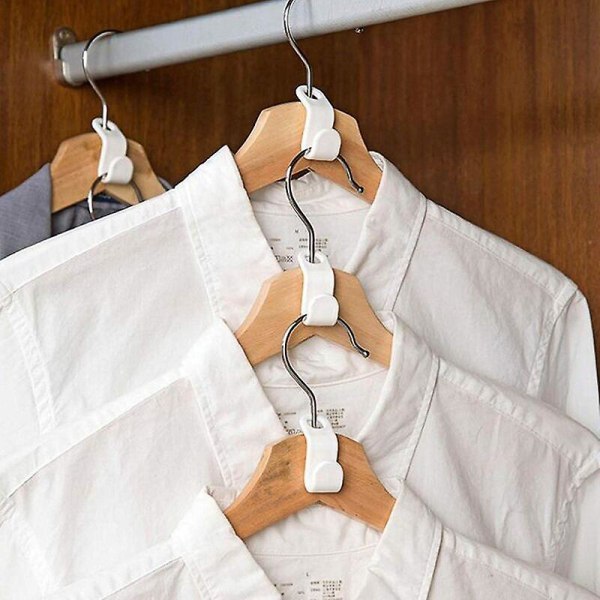 Pladsbesparende bøjlekroge Hængende forbindelse Drop forlængelsesklips til garderobetøj Organizer Bøjleforlængerkrog Pladsbesparende bøjler (12 stk)