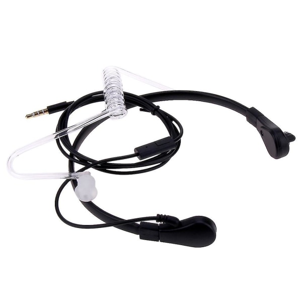 3,5 mm halsmikrofon headset skjult akustisk rør Fbi øretelefon for telefon Android Black