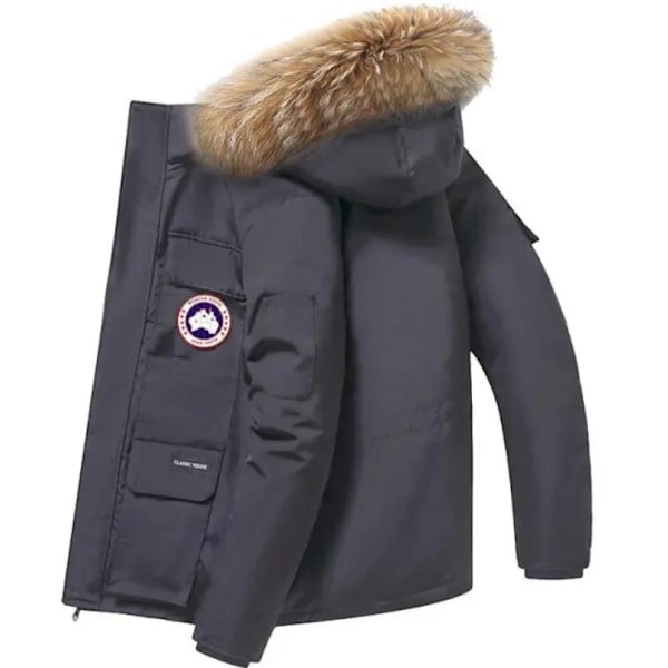 Vintertjock Dunjacka för Män Kvinnor Par Utomhus Arbetskläder Vindtät Jacka Plus Storlek Negro XL