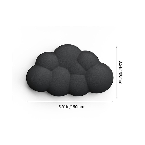 Molnformad Handledsstöd för Tangentbord Mjukt Läder Memory Foam Handledskudde För Enkel Skrivning Smärtlindring Black