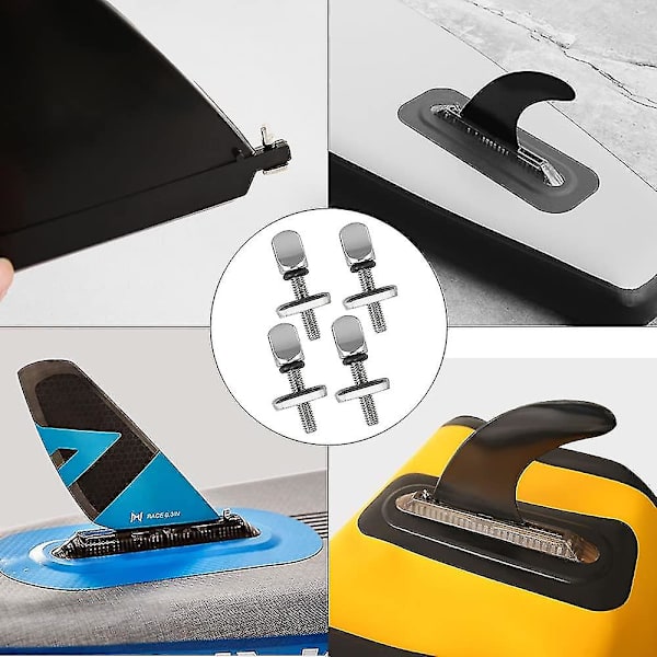 Surfboard Skrue, Rustfrit Stålskrue til Finne, Sup Fin Skrue, Surfboard Longboard Fin Skruer, Universelle Fin Skruer til Sup, Single Fin, Paddleboard (4 stk, -z