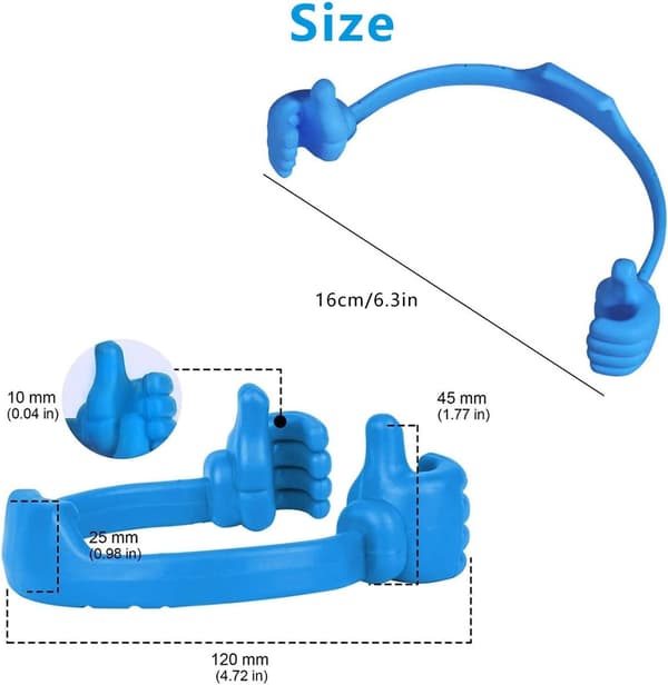3 Pcs Cell Phone Holder for Desk, Universal Flexible Cell Phone Stand for Tablet (Blue)