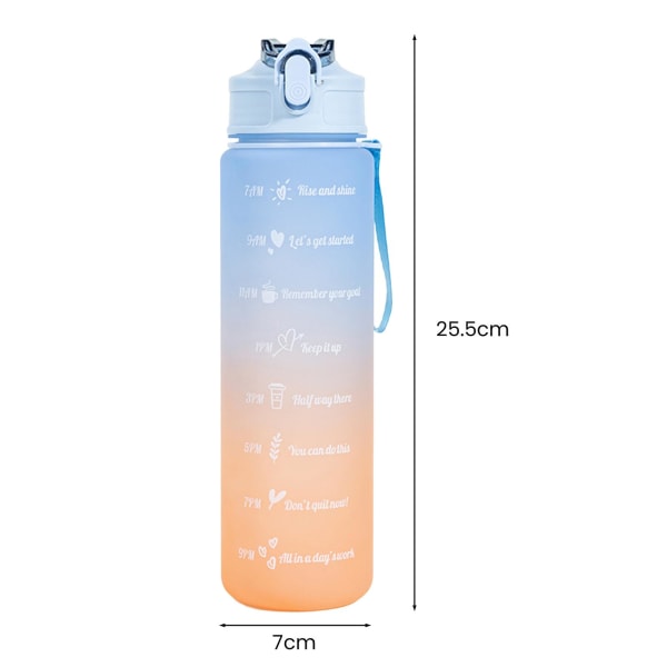750ml drikkeflaske Gradient Stor Kapacitet Lækagesikker Ins Style Traveling Sugerør Design Drikkekande Daglig brug Tianyuhe Pink Blue