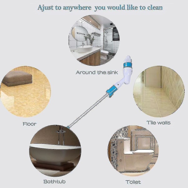 Sähköinen puhdistusharja Säädettävä vedenpitävä puhdistusaine Langaton lataus Clean Kylpyhuone Set AU Plug
