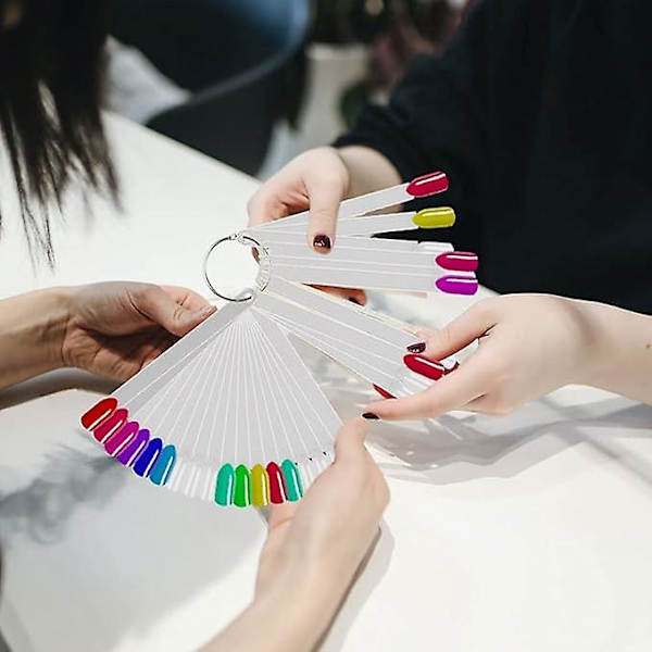 Mujixi 100 st nagelfärgskarta, displayställ falsk nagelfärgskarta display nagelpinne förlängd färgskarta (transparent)