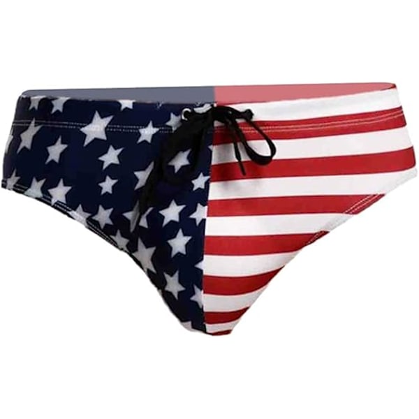 Mænd Amerikansk Flag Undertøj USA Amerikansk Flag Briefs Strækbare Briefs Åndbar Sommer Sports Brief til Mand Mandlig Rød Hvid Blå Print Badetøj S