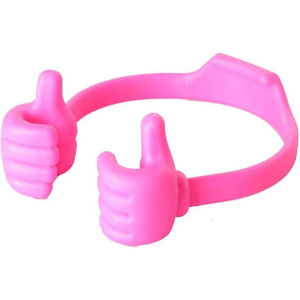 2st tummen upp mobiltelefonhållare för skrivbord, universal flexibelt mobiltelefonställ för surfplattahållare 2Pcs Pink