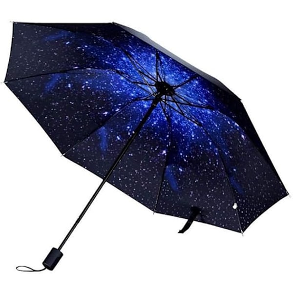 Night Star Sky Folding Umbrella Double Layer Windproof Anti UV Sun Protection 100CM Compact Travel Umbrella for Women Men