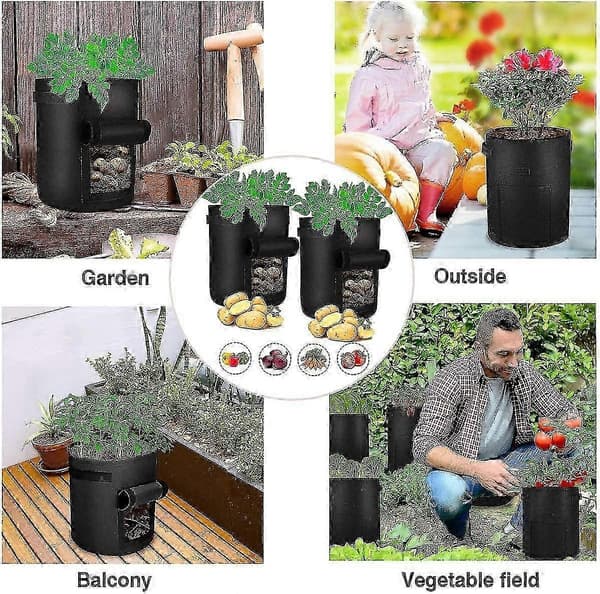 Potatisodlingspåsar, 3-pack 7 Gallon Potatisodlingspåsar Grönsaksodling-Yvan