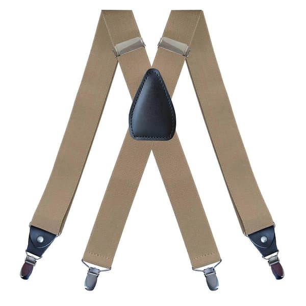 Herreseler Elastiske Stropper Solid Kraftig 4 Klips Justerbar Unisex Sort Beige