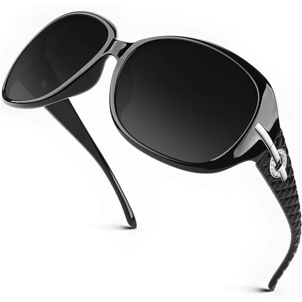 Overdimensjonerte polariserte solbriller for kvinner UV400 beskyttelse mote og klassiske solbriller store