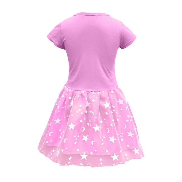 Barn Flickor Paljetter Unicorn Princess Dress Kortärmade A-line Klänningar Pink 2-3 Years